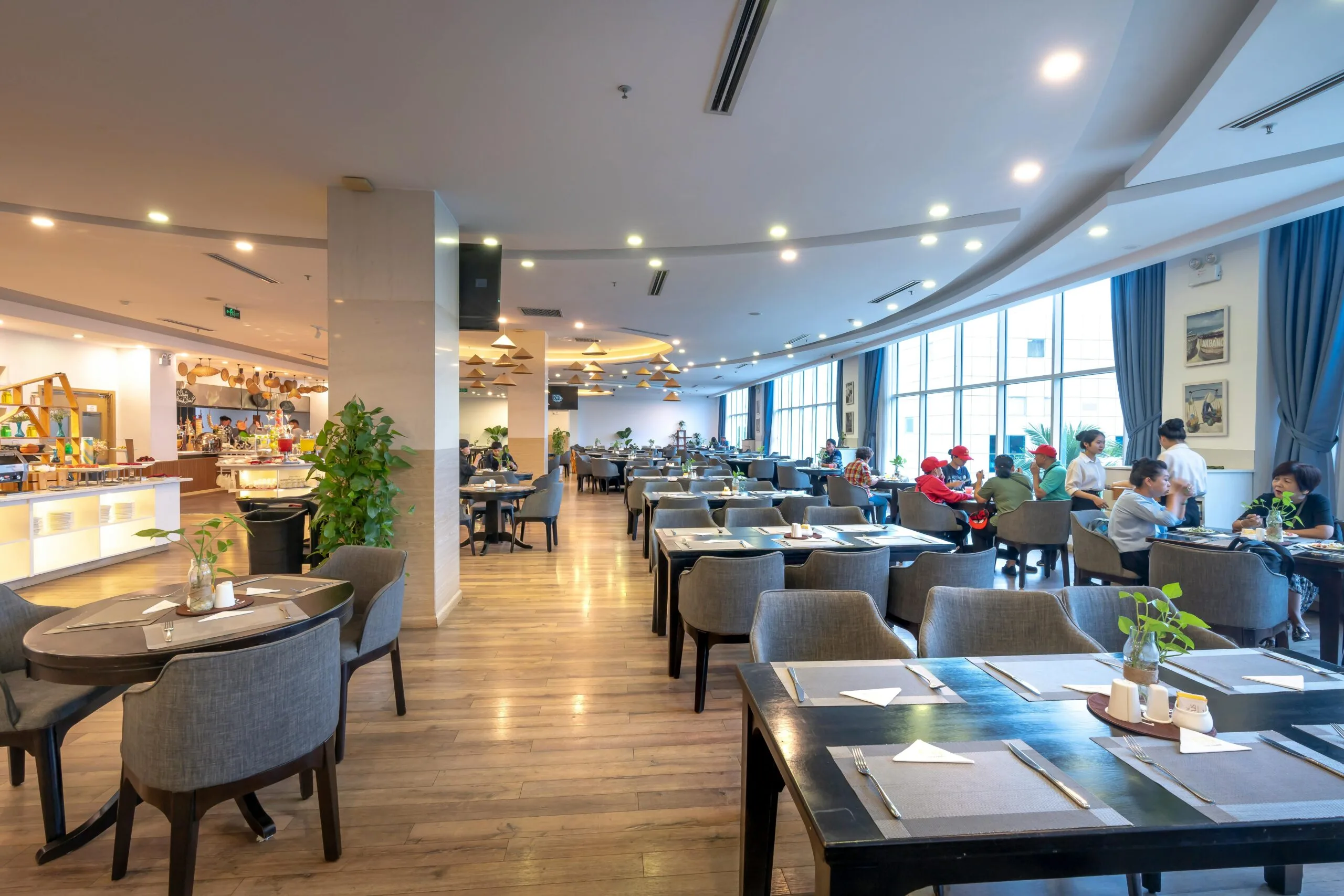 Modern restaurant dining area