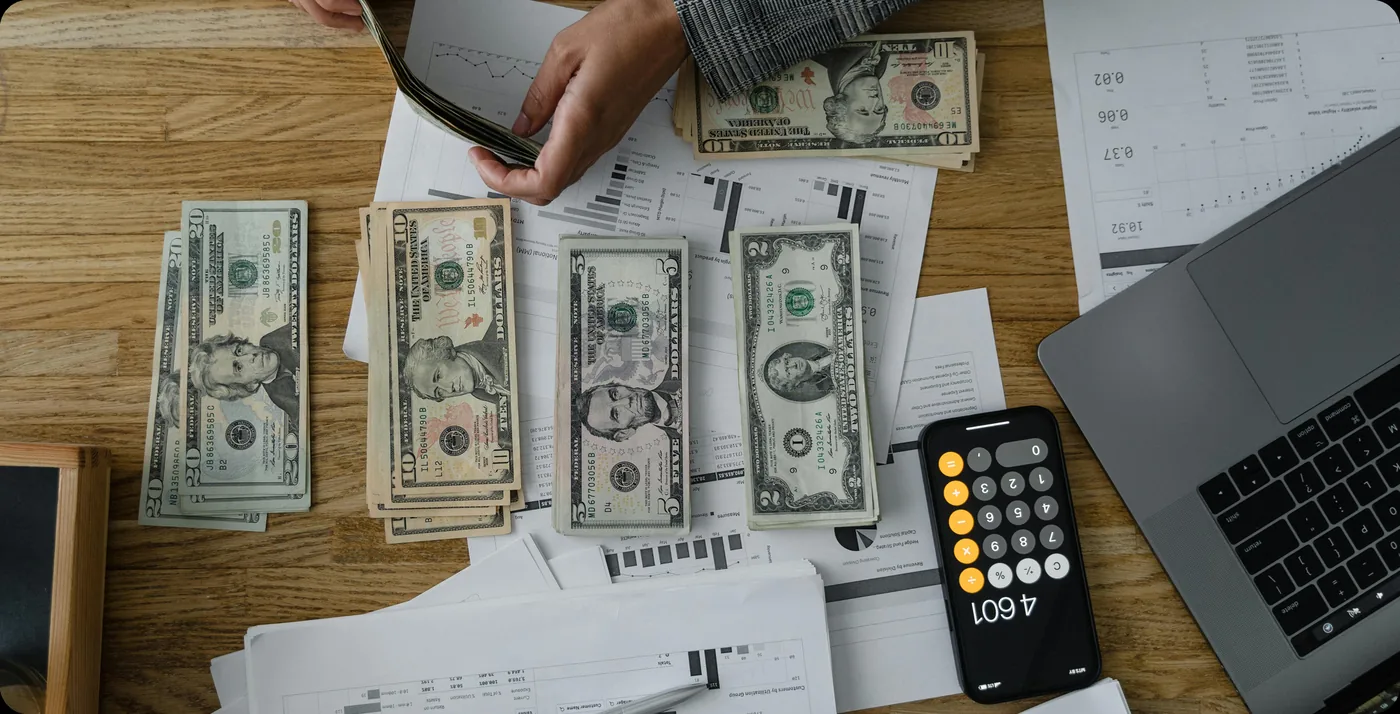 Financial advisor reviewing client data