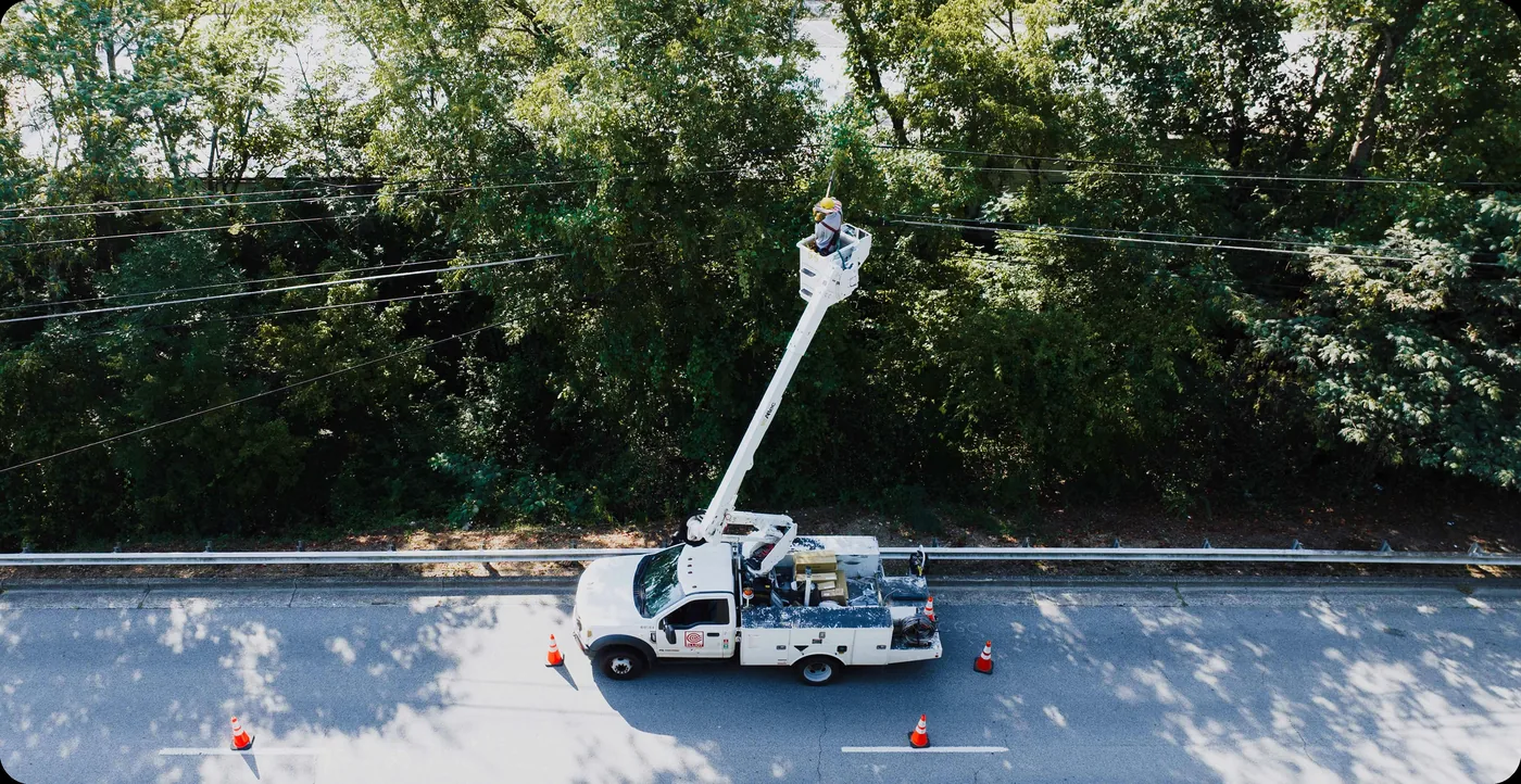 Utility crew working on electrical infrastructure
