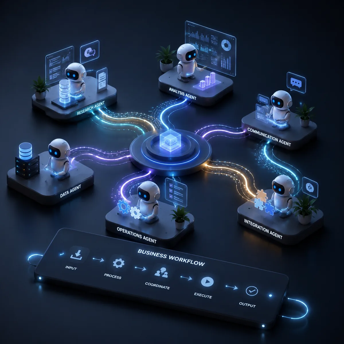 Multi-agent AI systems orchestrating business workflows