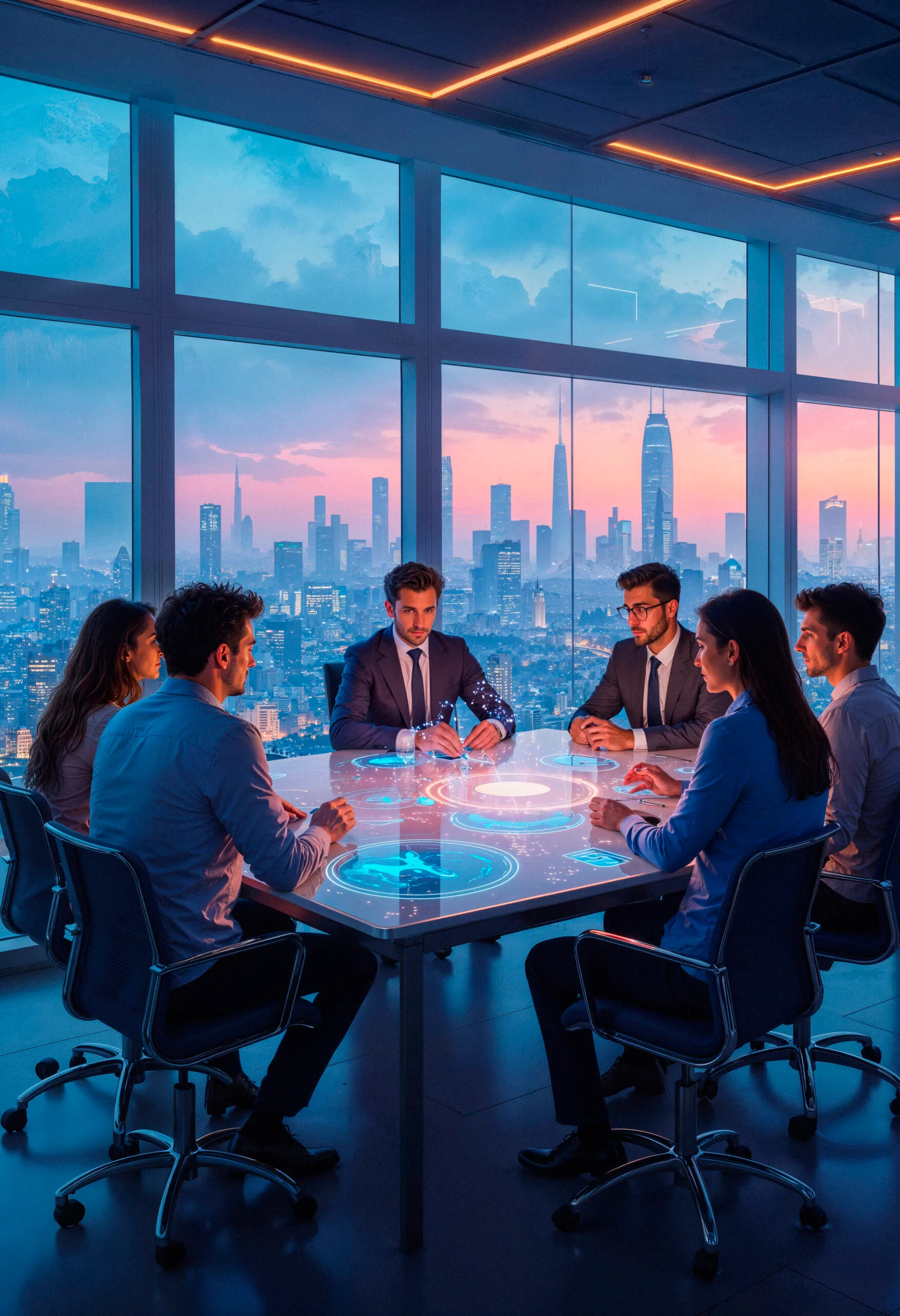 TechYard Systems team in a futuristic meeting room